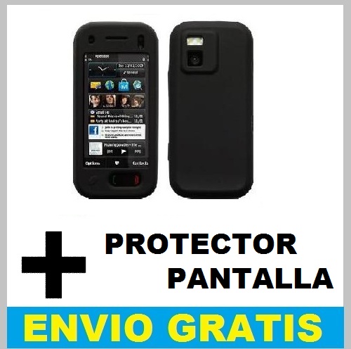 FUNDA SILICONA PARA NOKIA N97 MINI + PROTECTOR PANTALLA NEGRA